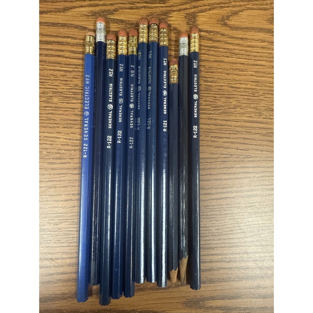 VINTAGE 1960's 70's GENERAL ELECTRIC COMPANY BRANDED PENCIL LOT Of 11